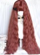 Waltz Series Witch Pumpkin Orange Red Wave Wool Rolls Long Hair Flat Bangs Sweet Lolita Full Head Wig