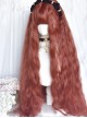 Waltz Series Witch Pumpkin Orange Red Wave Wool Rolls Long Hair Flat Bangs Sweet Lolita Full Head Wig