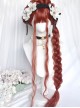 Waltz Series Witch Pumpkin Orange Red Wave Wool Rolls Long Hair Flat Bangs Sweet Lolita Full Head Wig