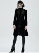 Gothic Style Exquisite Embroidery Applique Premium Velvet Vintage Palace Black Long Sleeves Slim Coat