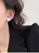 Stylish Elegant Versatile White Rounded Lustrous Classic Lolita Heart Shape Imitative Pearl Button Earrings