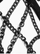 Punk Style Stand Collar Elastic Twill Fabric Handsome Metal Chain Link Sexy Hollow Rebellious Black Male Vest