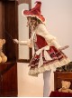 Magic Grocery Series Retro Red Doll Sense Showcase Exquisite Embroidery Ruffles Bowknot Sweet Lolita Sleeveless Dress