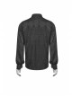 Gothic Style Exquisite Jacquard Dark Pattern Cross Velvet Lace Up Retro Carved Button Black Long Sleeves Shirt