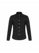 Punk Style Lapel Unique Jacquard Dark Pattern Metal Skull Button Decoration Daily Black Long Sleeves Slim Shirt