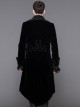 Gothic Style Warm Velvet Chest Exquisite Hand Embroidery With Glass Pattern Buttons Black Fake Two Piece Men's Jacket