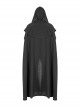 Gothic Style Exquisite Embroidered Lace Retro Metal Pendant Shoulder Multi Layered Black Hooded Long Cloak