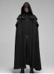 Gothic Style Exquisite Embroidered Lace Retro Metal Pendant Shoulder Multi Layered Black Hooded Long Cloak