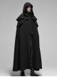 Gothic Style Exquisite Embroidered Lace Retro Metal Pendant Shoulder Multi Layered Black Hooded Long Cloak