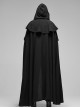 Gothic Style Exquisite Embroidered Lace Retro Metal Pendant Shoulder Multi Layered Black Hooded Long Cloak