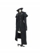 Gothic Style Personality Fake Two Piece Faux Leather Fabric Waist Ruffle Black Women's Slit Double Faced Jacket