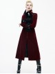 Gothic Style Warm Weft Velvet Front Center Stitching Embossed Pattern With Hemming Ribbon Black And Red Women's Plum Blossom Jacket