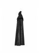 Gothic Style Stand Collar Gorgeous Jacquard Stitching Imitation Horse Wool Fabric Retro Metal Buckle Black Long Cloak