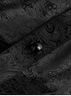 Gothic Style Elegant Stand Collar Gorgeous Jacquard Pattern Exquisite Jewel Button Vintage Black Long Sleeves Shirt