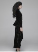 Gothic Style High Collar Chest Exquisite Embroidered Lace Back Waist Lace Up Retro Black Long Sleeves Slim Coat