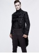 Gothic Style Exquisite Thick Jacquard Fabric Asymmetric Black Slit Long Sleeve Coat