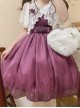 Rose Pearl Polarized Flower Bud Classic Lolita Bowknot High Waist Suspender Dress Lace Coat Hairband Hanamaru Set