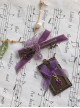 Loire Vineyards Series Retro Elegant Purple Bead Grapes Ribbon Bowknot Classic Lolita Alloy Key Photo Frame Necklace