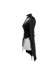 Punk Style Wild Hole Mesh Shoulder Metal Rivet Decoration Black High Collar Adjustable Coat