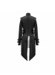 Punk Style Wild Hole Mesh Shoulder Metal Rivet Decoration Black High Collar Adjustable Coat