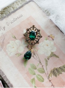 Handmade Vintage Gorgeous Elegant Accessory Gothic Lolita Alloy Colorful Diamond Gemstone Brooch