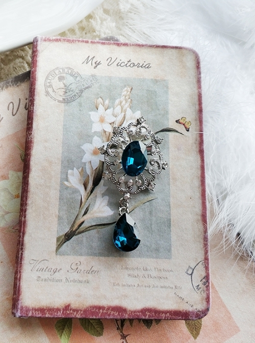 Handmade Vintage Gorgeous Elegant Accessory Gothic Lolita Alloy Colorful Diamond Gemstone Brooch