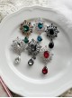 Handmade Vintage Gorgeous Elegant Accessory Gothic Lolita Alloy Colorful Diamond Gemstone Brooch