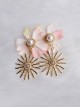 The Sun God Apollo Gorgeous Sunflower Alloy Daily Pearl Rhinestones Classic Lolita Earrings