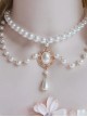 Elegant Wealthy French Palace Style Classic Lolita White Pearl Versatile Pendant Chain Necklace