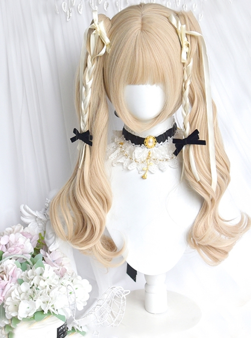 Magic Box Scroll Series Cute Princess Style Double Ponytail Long Curly Hair Clip Sweet Lolita Short Wig