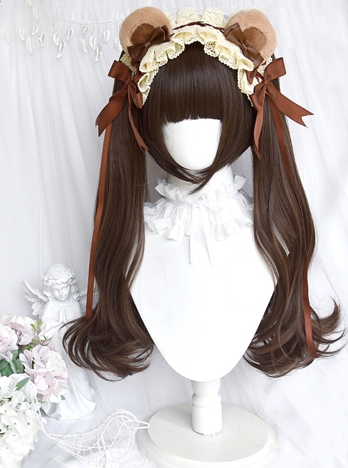 Magic Box Scroll Series Cute Princess Style Double Ponytail Long Curly Hair Clip Sweet Lolita Short Wig