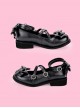 Princess Style Pearlescent Cute Sweet Lolita Bowknot Cross Shoelaces Round Toe Low Heel Soft Sole Mary Jane Shoes