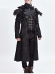 Punk Style Handsome Short Haired Single Layer Warm Front Chest Ring Detachable Black Fur Shawl Long Coat