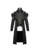 Punk Style Handsome Short Haired Single Layer Warm Front Chest Ring Detachable Black Fur Shawl Long Coat