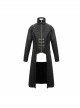 Punk Style Handsome Short Haired Single Layer Warm Front Chest Ring Detachable Black Fur Shawl Long Coat