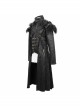 Punk Style Handsome Short Haired Single Layer Warm Front Chest Ring Detachable Black Fur Shawl Long Coat