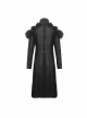 Punk Style Handsome Short Haired Single Layer Warm Front Chest Ring Detachable Black Fur Shawl Long Coat