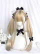 Showa Girl Series Flat Bangs Long Hair Tiger Mouth Clip Curly Flower Bud Head Sweet Lolita Wig