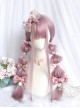 Showa Girl Series Flat Bangs Long Hair Tiger Mouth Clip Curly Flower Bud Head Sweet Lolita Wig