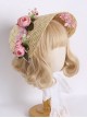 French Vintage Sweet Elegant Rose Simulated Flowers Lace Flower Classic Lolita Straw Bonnet Hat