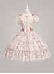 Romanticism Series Edward Collar Retro Court Lady Doll Pink Floral Soft Cotton Lace Bowknot Sweet Lolita Dress