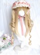 British Style Doll Sense Long Blonde Curls Golden Tiger Mouth Clip Roman Roll Double Ponytail Sweet Lolita Wig