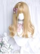 British Style Doll Sense Long Blonde Curls Golden Tiger Mouth Clip Roman Roll Double Ponytail Sweet Lolita Wig