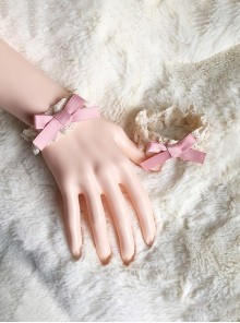 Daily Versatile Ribbon Bowknot Korean Style Matte Cotton Ruffle Lace Sweet Lolita Wrist Straps
