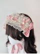 Pastoral Style Versatile Thin Slightly Transparent Lace Ribbon Bowknot Rose Sweet Lolita Headband