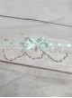 Japanese Style Gorgeous Versatile Satin Lace Ribbon Bowknot Sweet Lolita Pearl Pendant Lace Necklace