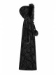 Gothic Style Gorgeous Velvet Jacquard Dark Pattern Puff Decoration Retro Black Hooded Long Cloak