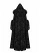 Gothic Style Gorgeous Velvet Jacquard Dark Pattern Puff Decoration Retro Black Hooded Long Cloak