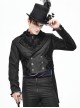Gothic Retro Twill Stitching Weft Velvet Side Webbing Flower Decoration Black Tailcoat
