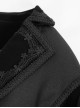 Gothic Retro Twill Stitching Weft Velvet Side Webbing Flower Decoration Black Tailcoat